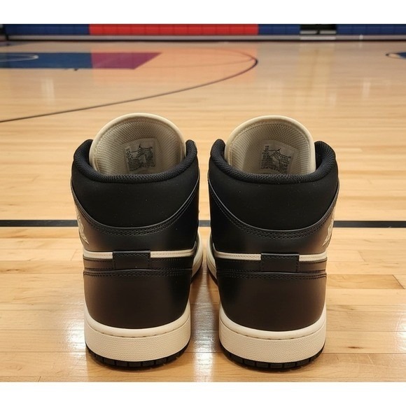 Air Jordan 1 Mid Men's Basketball Shoes Black White Armory Navy Size 10 OG‎ BOX - Picture 4 of 8